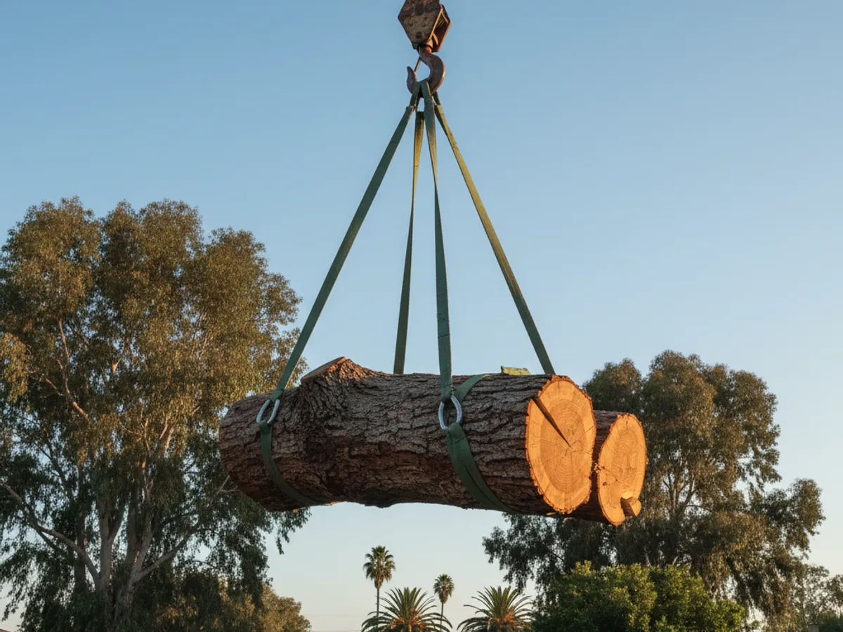 Crane Removal detail work by a licensed arborist in Tierrasanta, CA